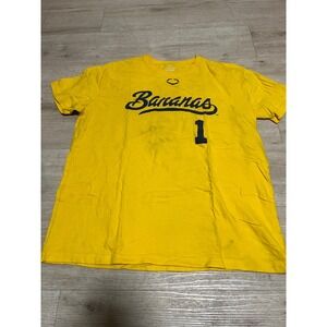 Savannah Bananas Baseball T Shirt Yellow Number 1 Men's XL Short Sleeve